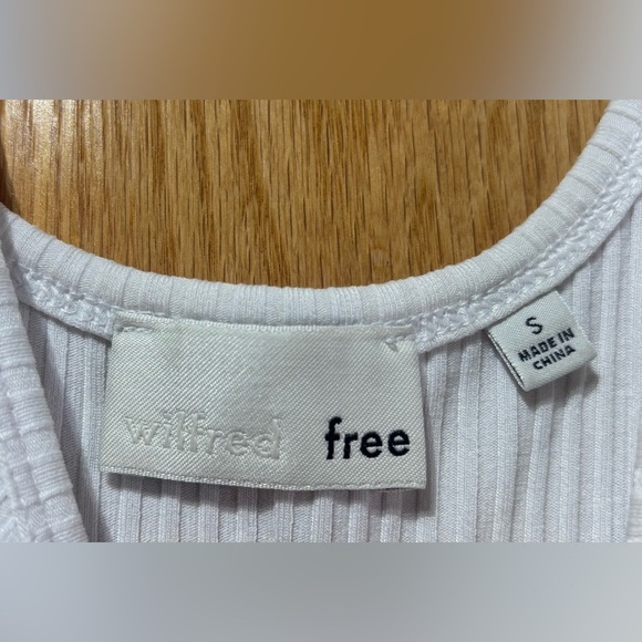 Aritizia Wilfred Free White Ribbed Bodysuit Small EUC - Picture 5 of 9